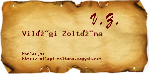 Világi Zoltána névjegykártya